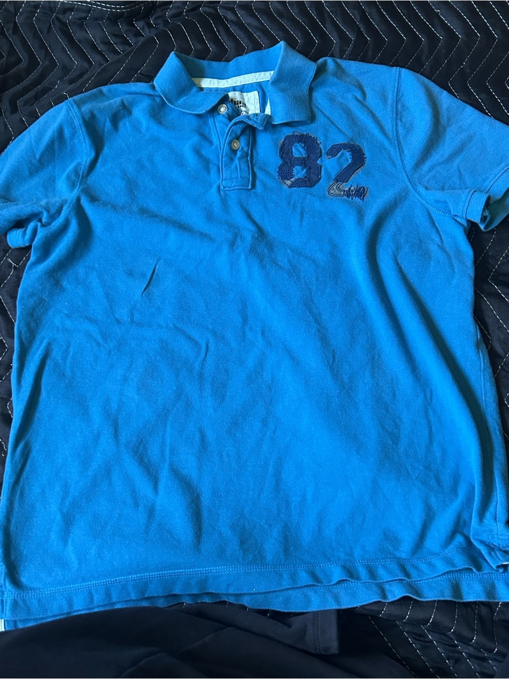Boys Blue Polo Shirt with '82' Embroidery